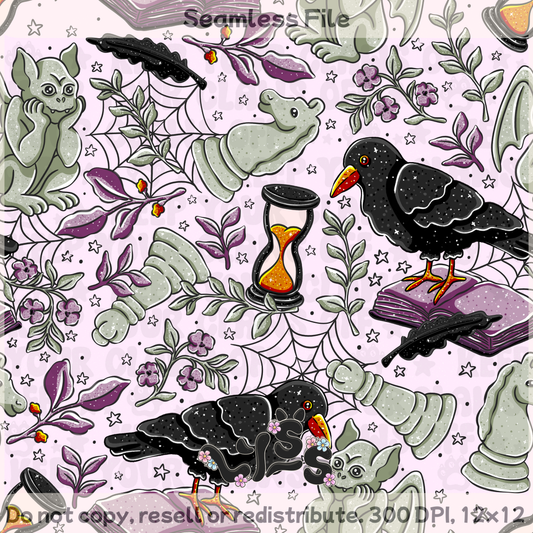 2025 - Lyss Doodles - Seamless Files - Gargoyle Garden - 25LD065