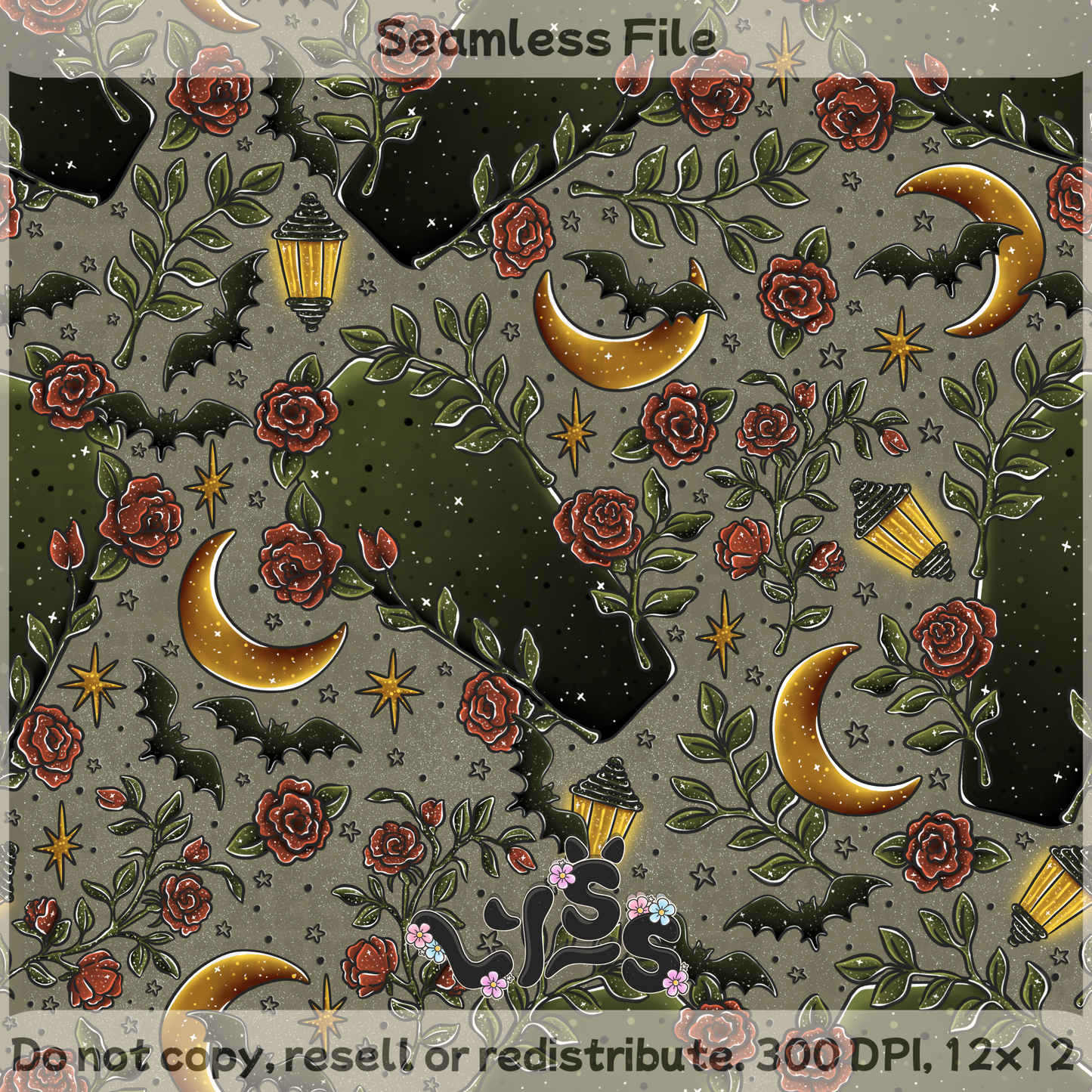 2025 - Lyss Doodles - Seamless Files - Hextober Day 1 - 25LD067
