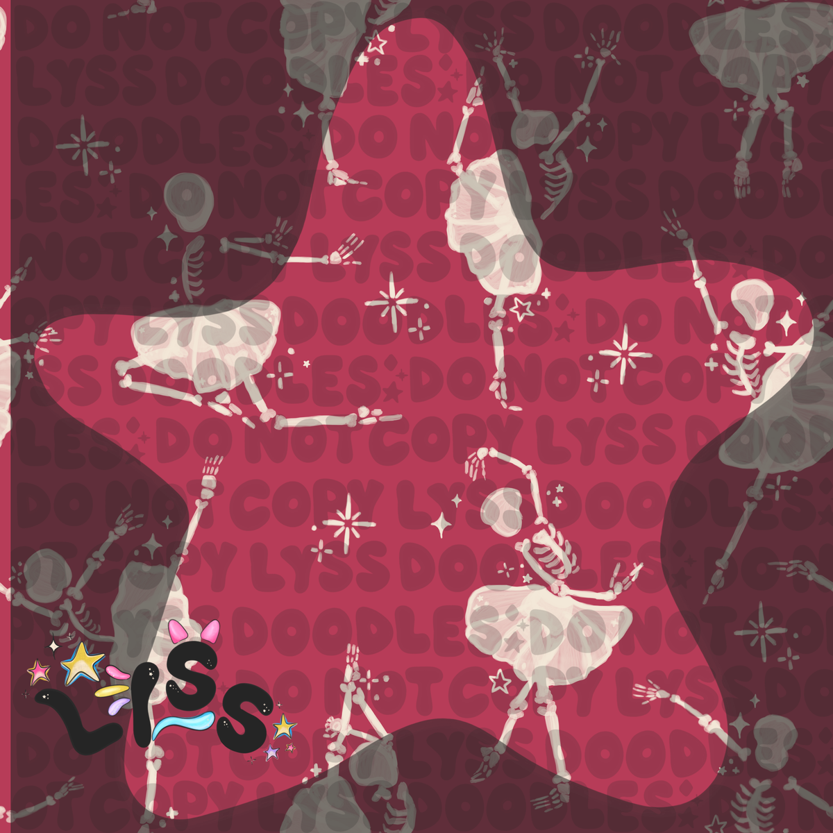 2023 - Lyss Doodles - Seamless - Mains - Skelly Collection - Ballerinas - 23LD003