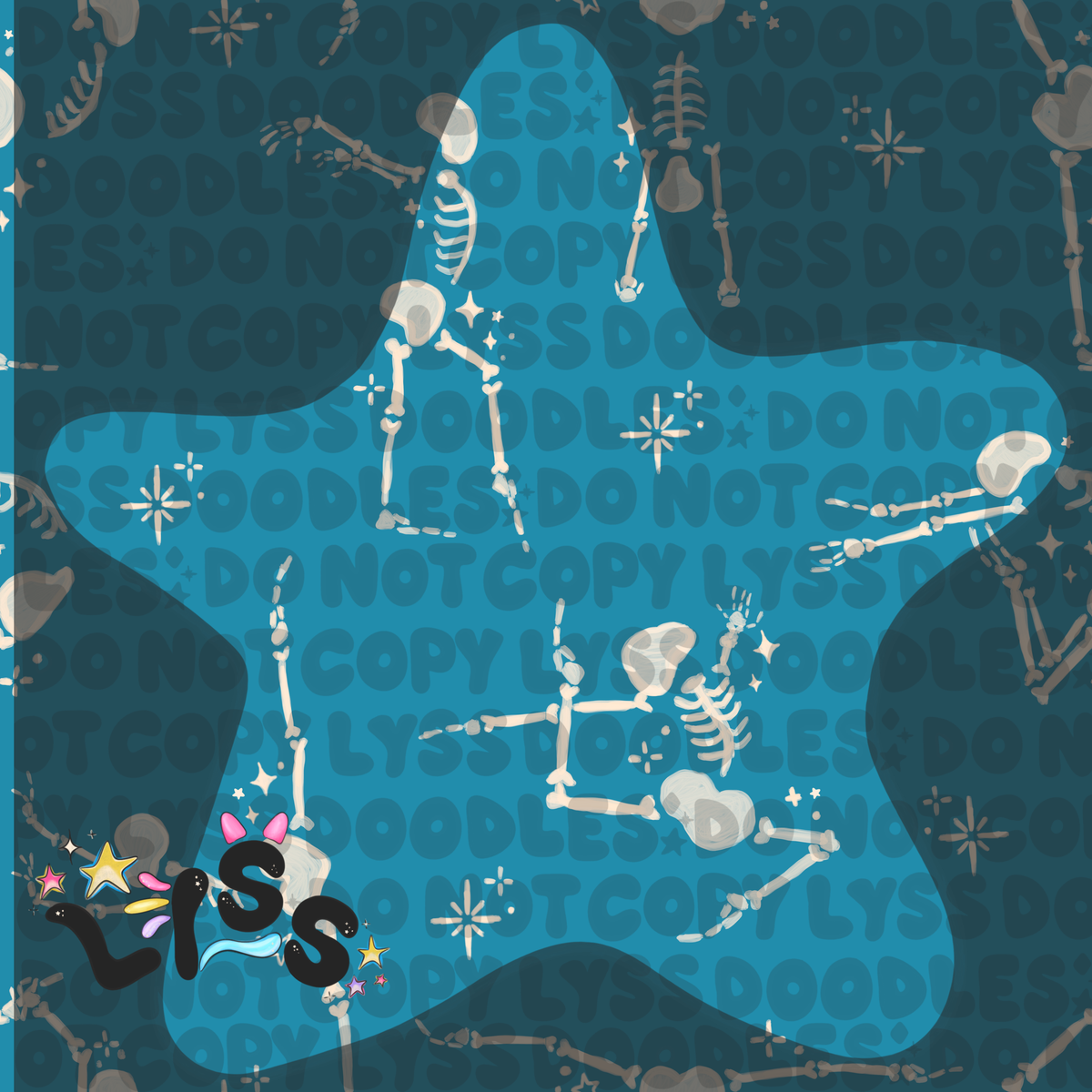 2023 - Lyss Doodles - Seamless - Mains - Skelly Collection - Gymnastics - 23LD003