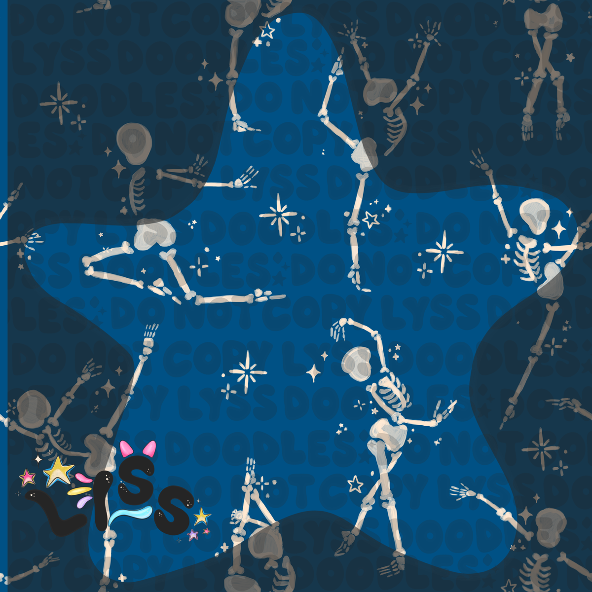 2023 - Lyss Doodles - Seamless - Mains - Skelly Collection - Ballerinas - 23LD003