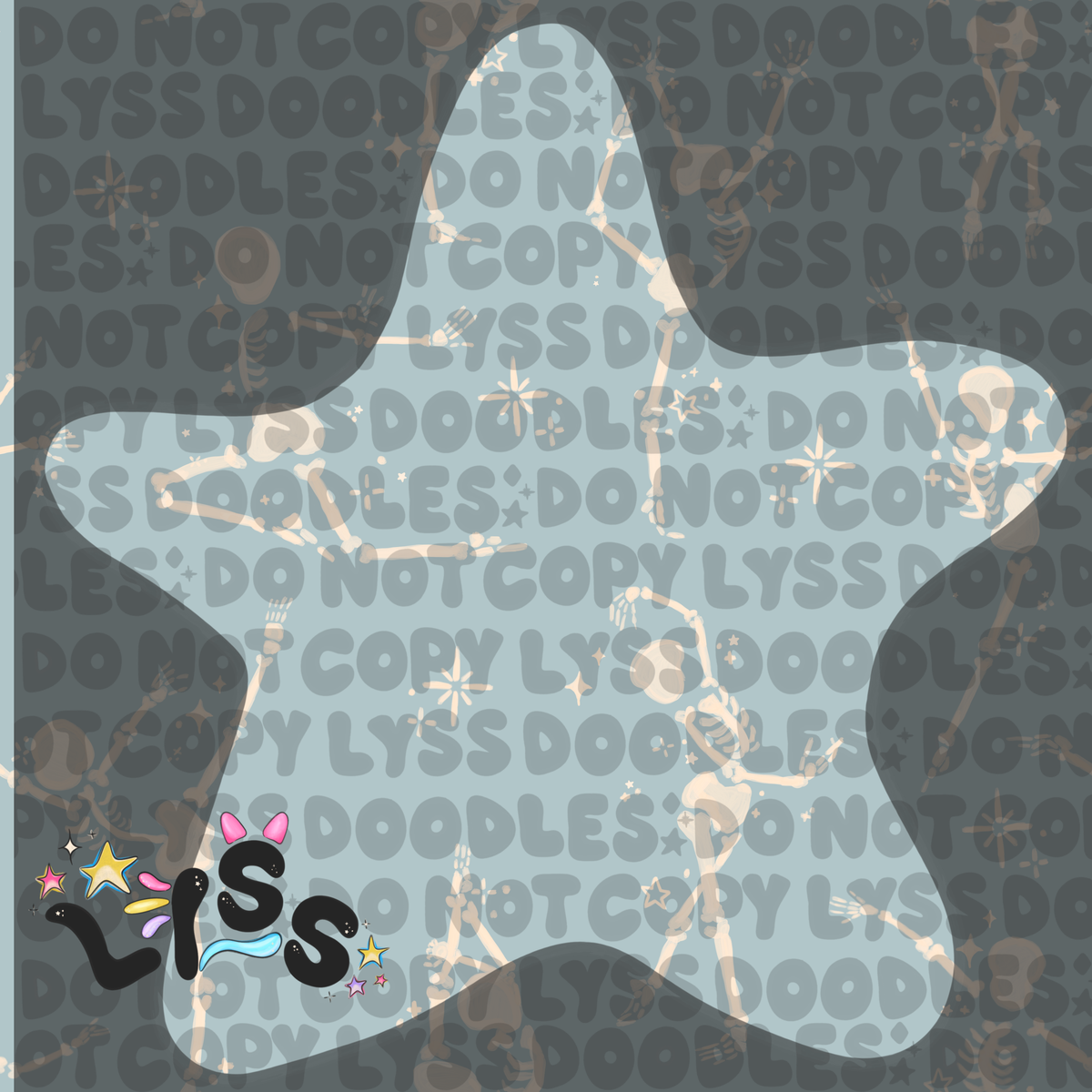 2023 - Lyss Doodles - Seamless - Mains - Skelly Collection - Ballerinas - 23LD003