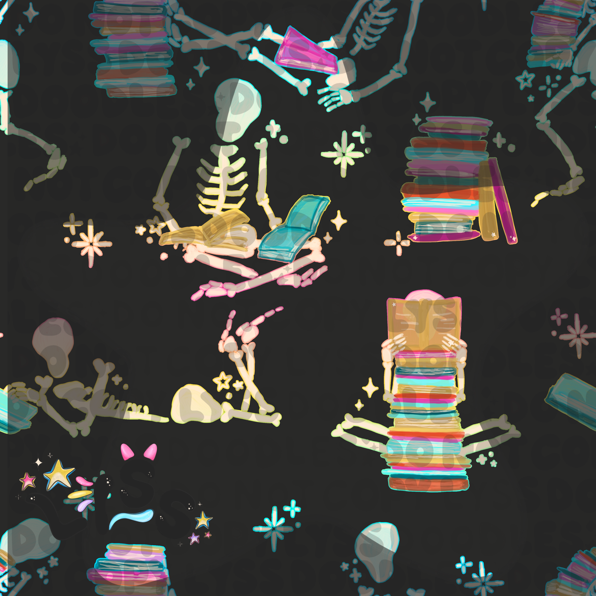 2023 - Lyss Doodles - Seamless - Mains - Skelly Collection - Reading - 23LD003
