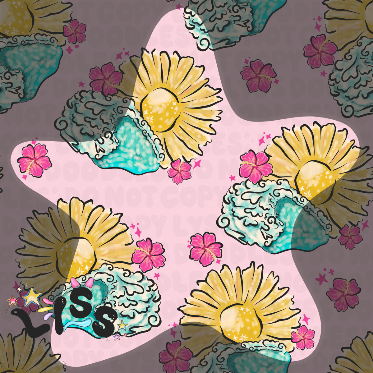 2023 - Lyss Doodles - Seamless - Mains - Winter Ocean - 23LD004