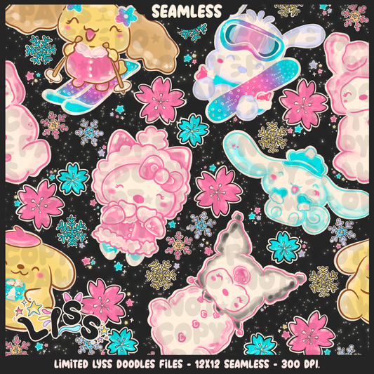 2023 - Lyss Doodles - Seamless - Mains - Winter Characters - 23LD008