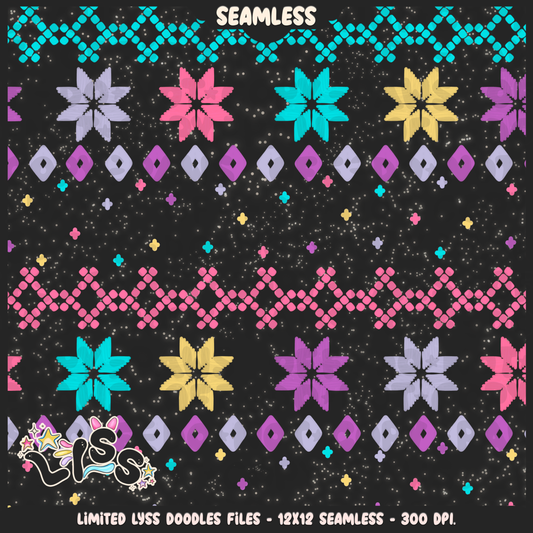 2023 - Lyss Doodles - Seamless - Coordinates - Winter Characters - 23LD008