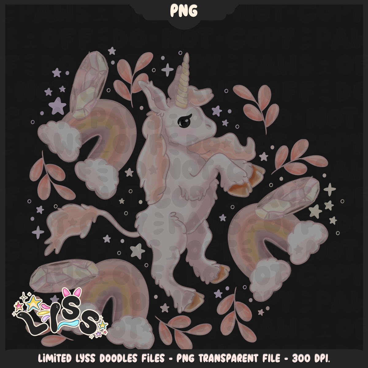 2024 - Lyss Doodles -  PNG Files - Mythical Unicorns - 24LD032