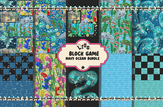 2023 - Lyss Doodles - BUNDLES - Block Game - Ocean - 23LD021
