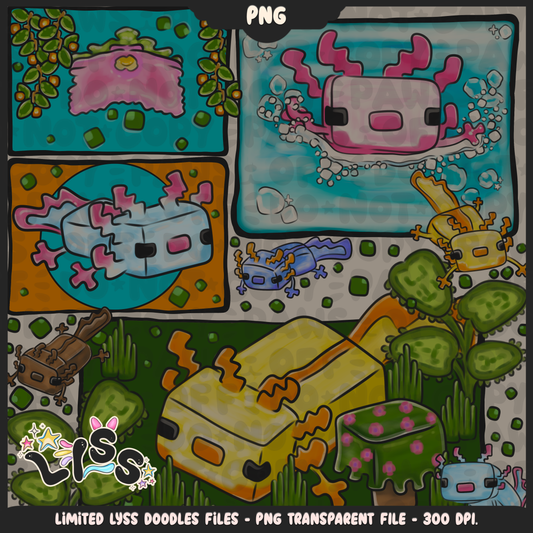 2023 - Lyss Doodles -  PNG Files - Block Game - Bold Lush Cave - 23LD019