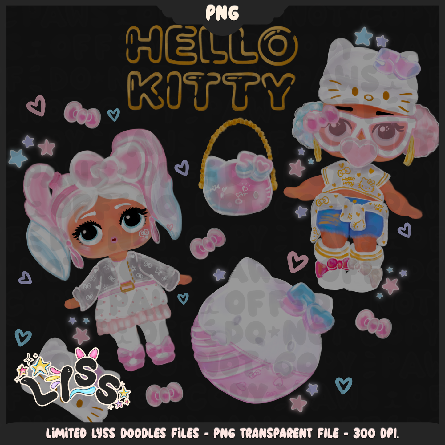 2024 - Lyss Doodles -  PNG Files - HK Birthday - Surprise Dolls - 24LD012