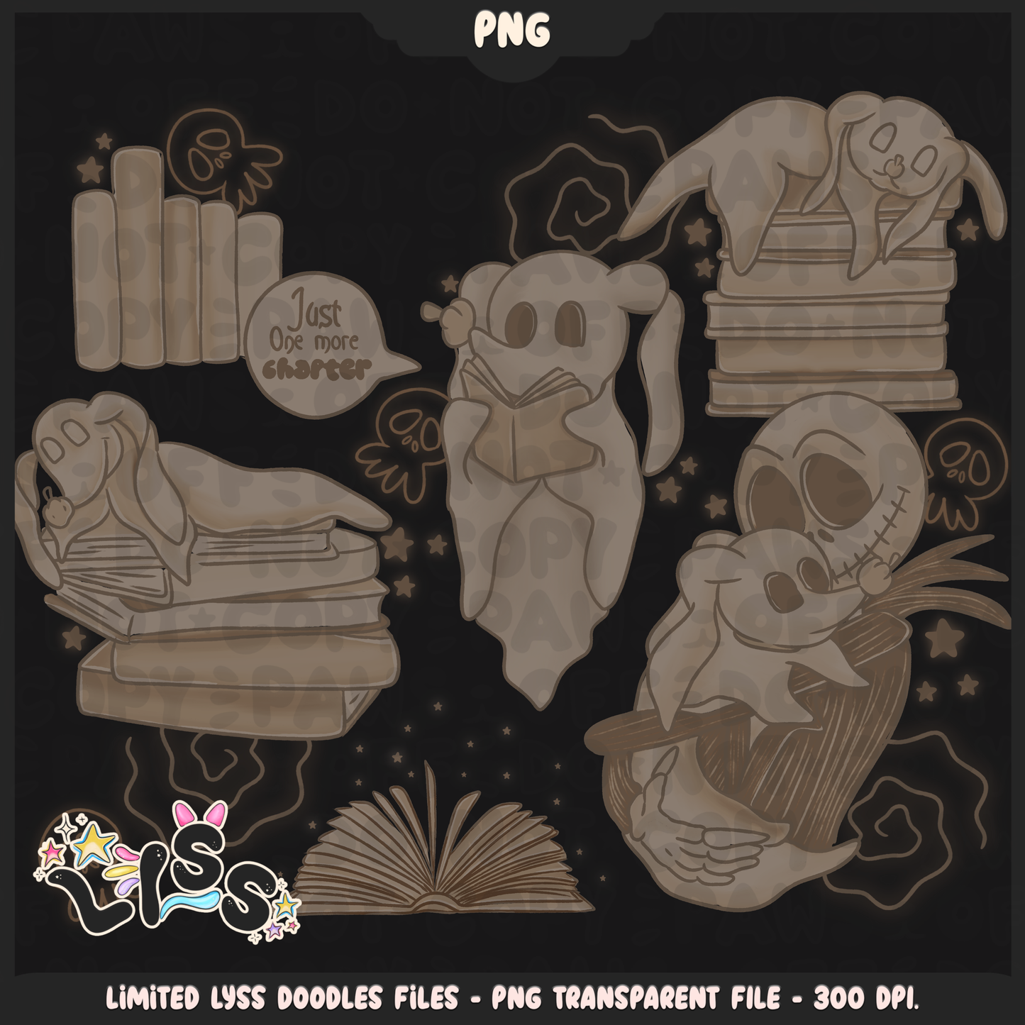 2024 - Lyss Doodles -  PNG Files - Reading Nightmare - 24LD017