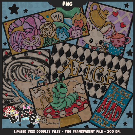 2024 - Lyss Doodles - Seamless - PNG - Rabbithole - 24LD076