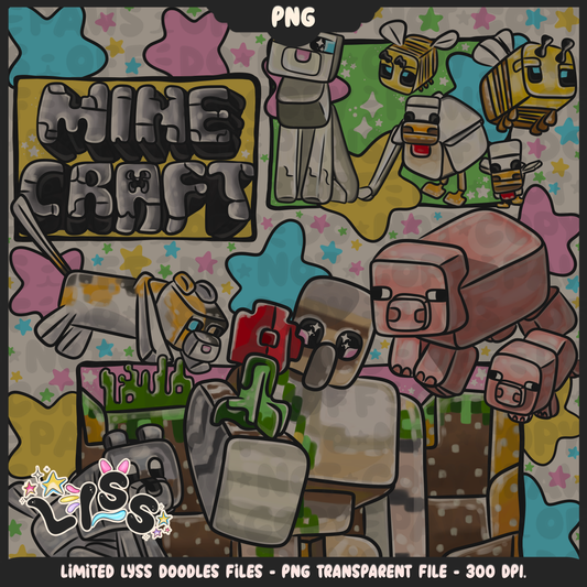 2023 - Lyss Doodles -  PNG Files - Block Game - Cutesy Village - 23LD019