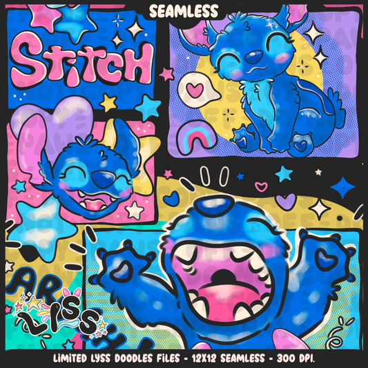 2023 - Lyss Doodles - Seamless - Mains - The Cutest Alien - 23LD015