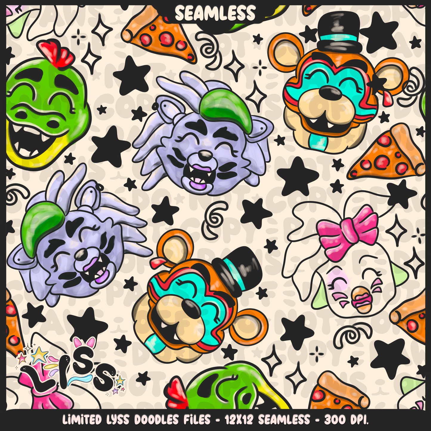 2023 - Lyss Doodles - Seamless - Mains - Animatronics - 23LD016