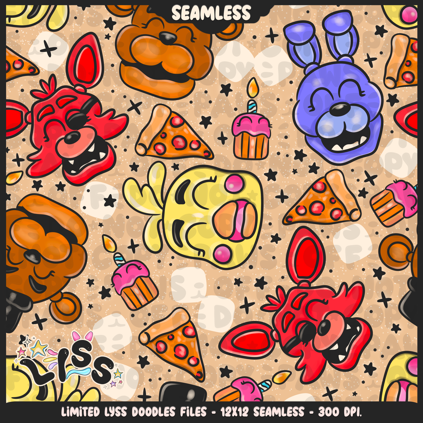 2023 - Lyss Doodles - Seamless - Mains - Animatronics - 23LD016