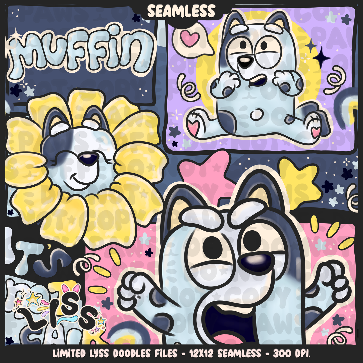 2023 - Lyss Doodles - Seamless - Mains - Fun Kids - 23LD017