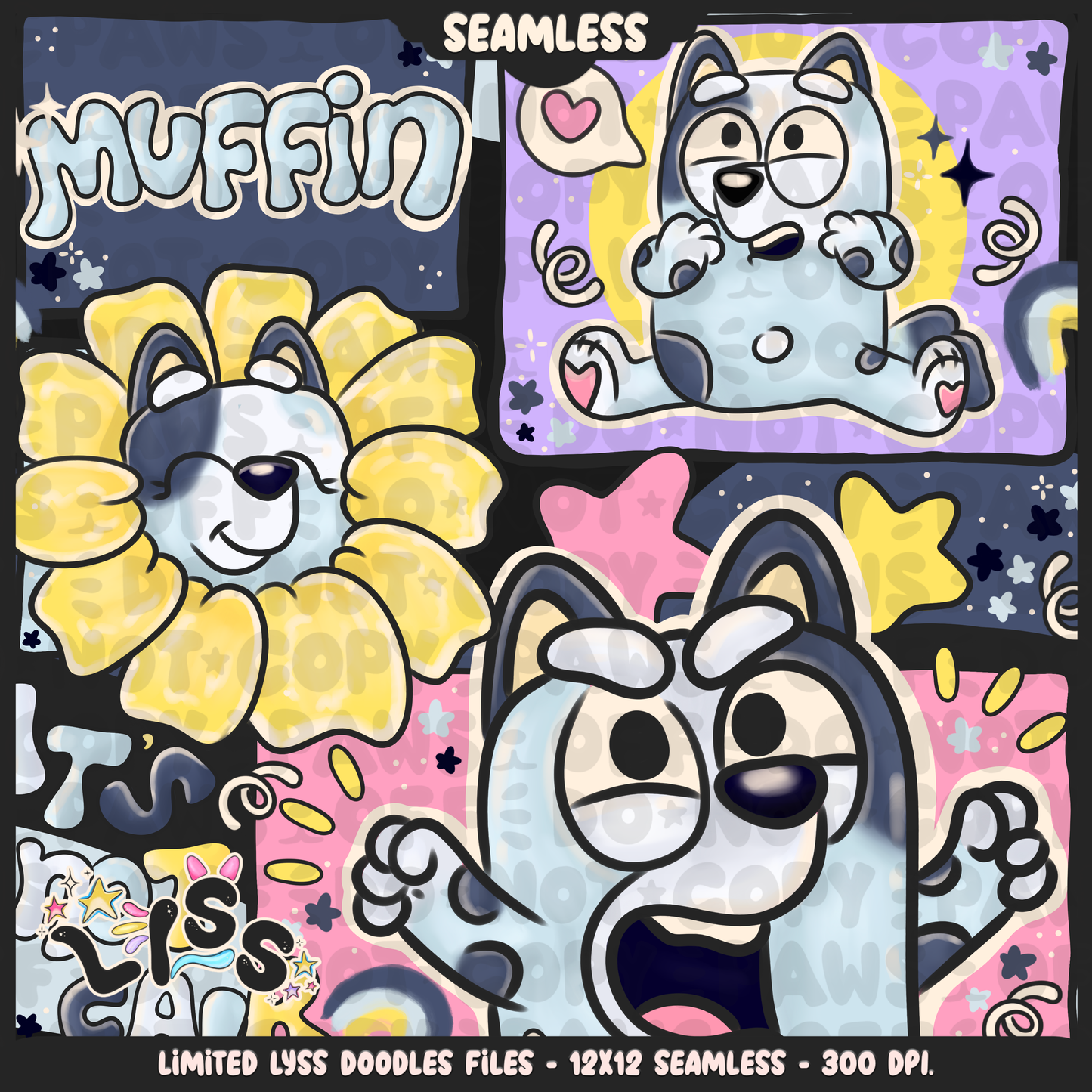 2023 - Lyss Doodles - Seamless - Mains - Fun Kids - 23LD017