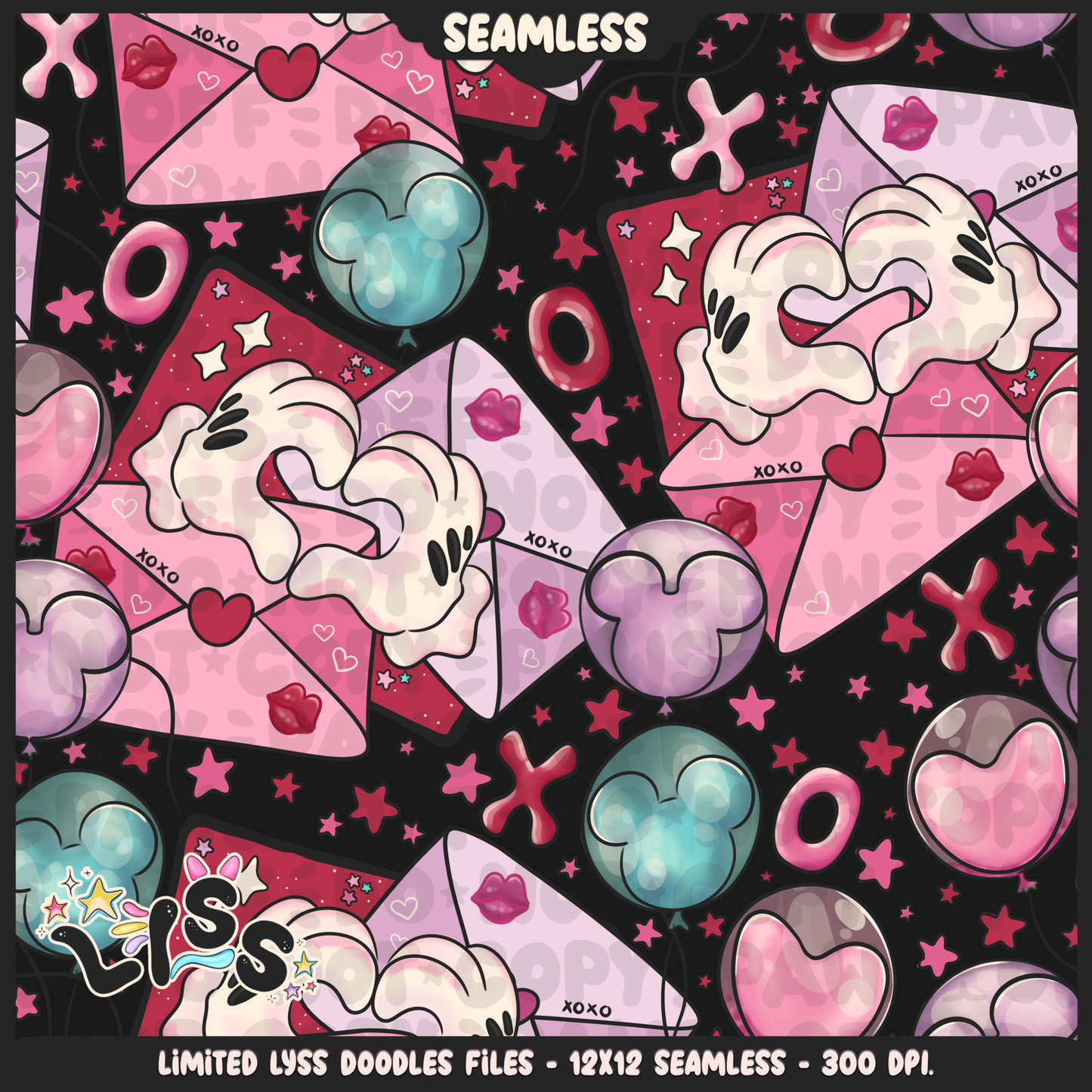 2023 - Lyss Doodles - Seamless - Mains - Lovers - 23LD018