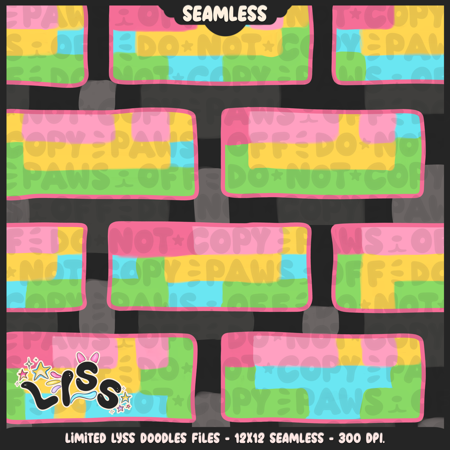 2023 - Lyss Doodles - Seamless - Coordinates - Block Game - Block Textures - 23LD019