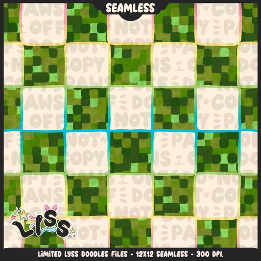 2023 - Lyss Doodles - Seamless - Coordinates - Block Game - Cutesy Checker Textures  - 23LD019