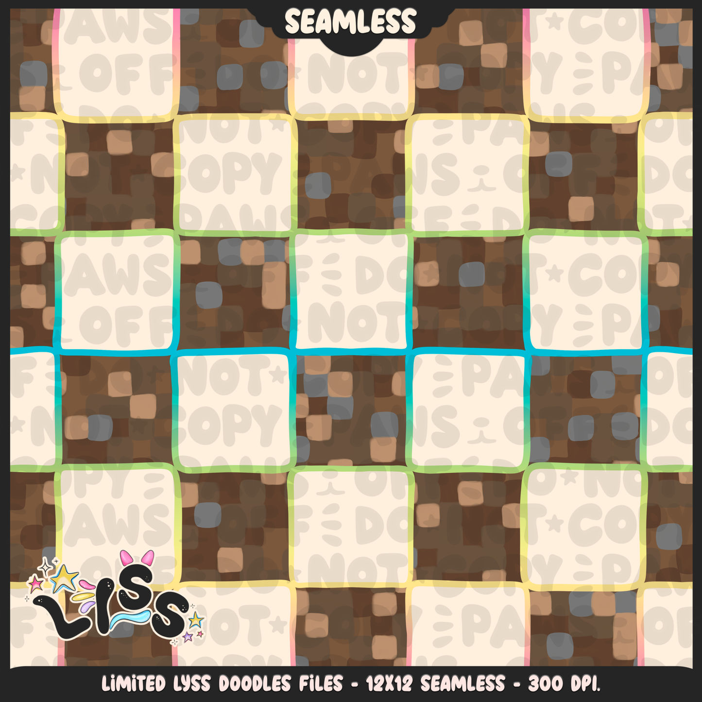 2023 - Lyss Doodles - Seamless - Coordinates - Block Game - Cutesy Checker Textures  - 23LD019