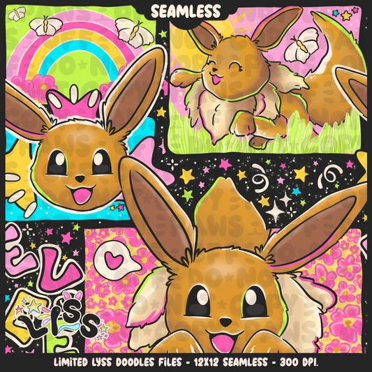 2023 - Lyss Doodles -  Seamless - Mains - Poke Collab - Eve - 23LD023