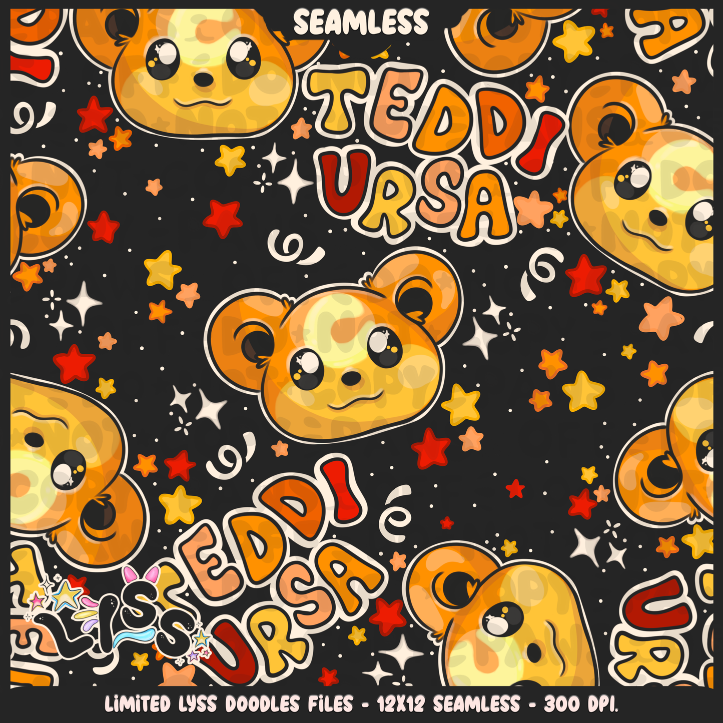2023 - Lyss Doodles -  Seamless - Mains - Poke Collab - Teddi - 23LD024