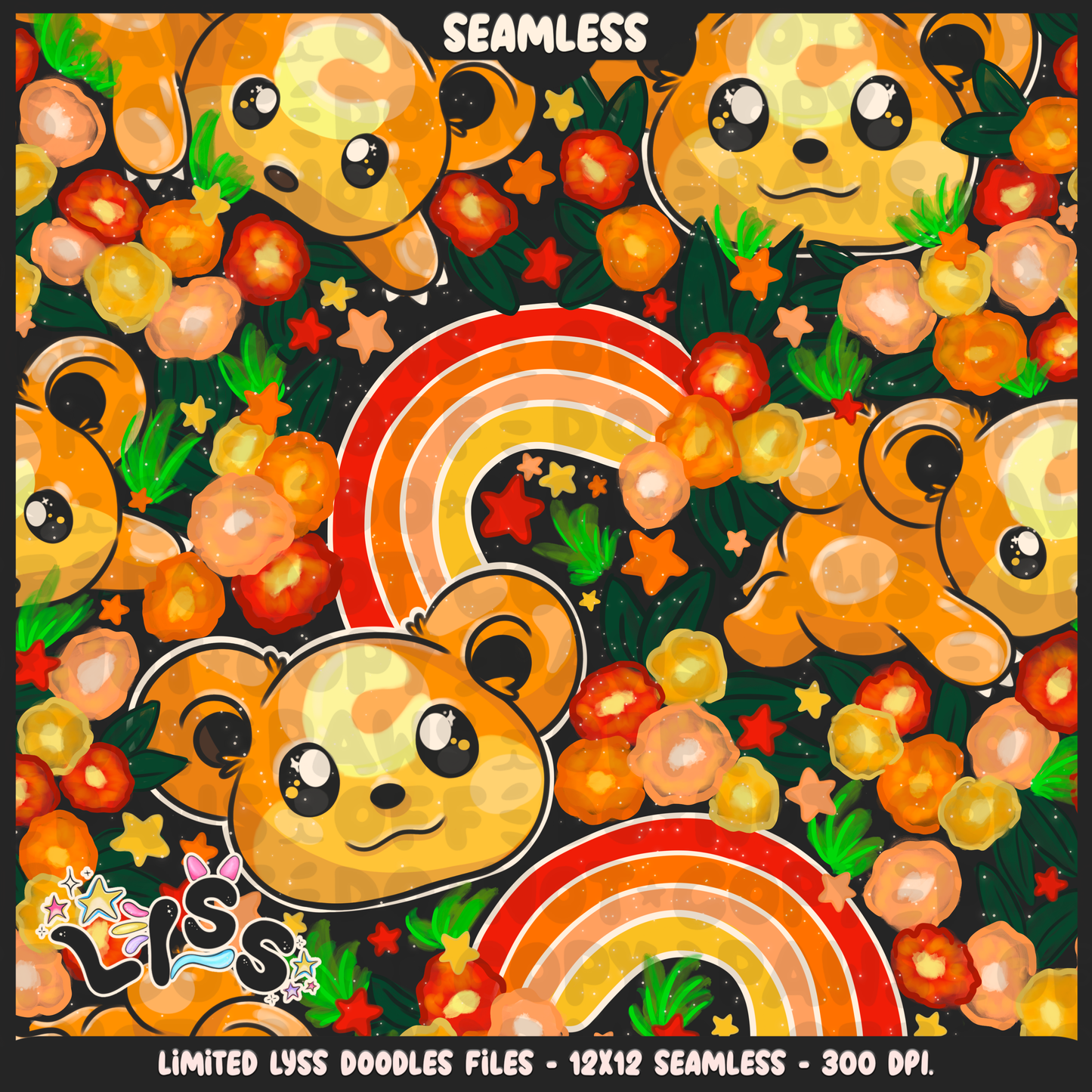 2023 - Lyss Doodles -  Seamless - Mains - Poke Collab - Teddi - 23LD024