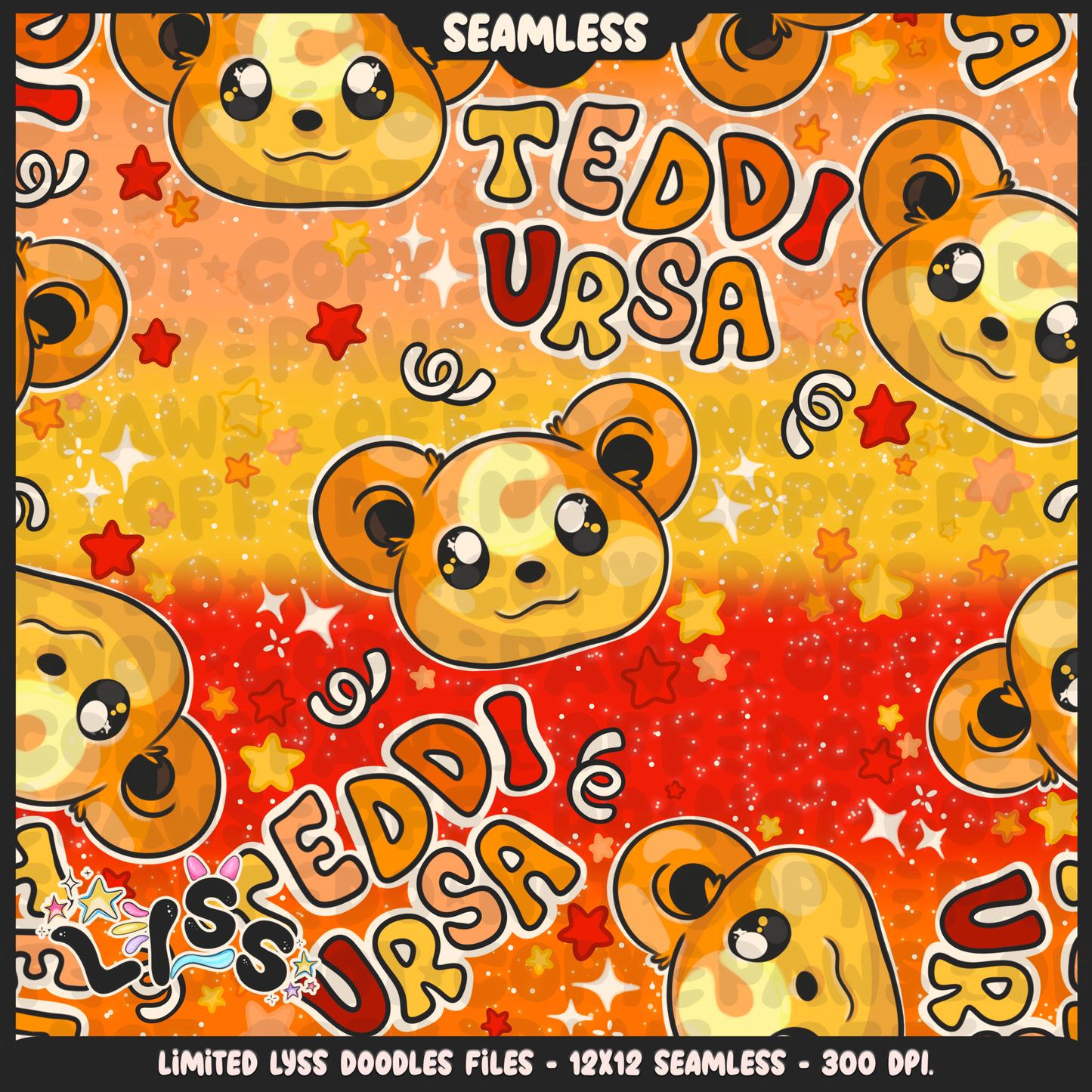 2023 - Lyss Doodles -  Seamless - Mains - Poke Collab - Teddi - 23LD024