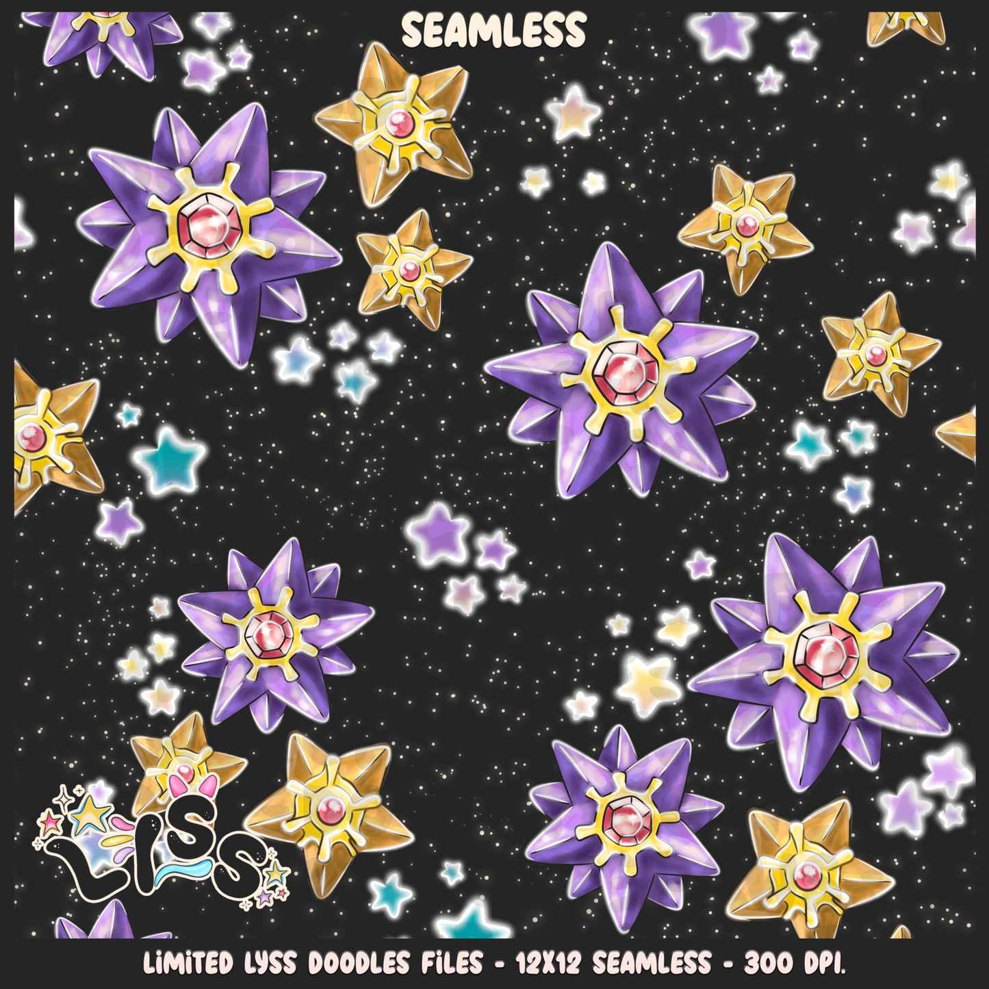 2023 - Lyss Doodles -  Seamless - Mains - Poke Collab - Psychic - 23LD025