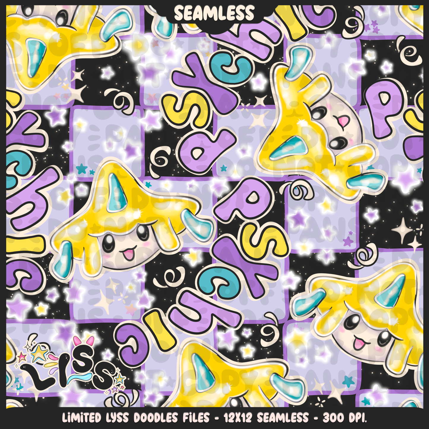 2023 - Lyss Doodles -  Seamless - Mains - Poke Collab - Psychic - 23LD025