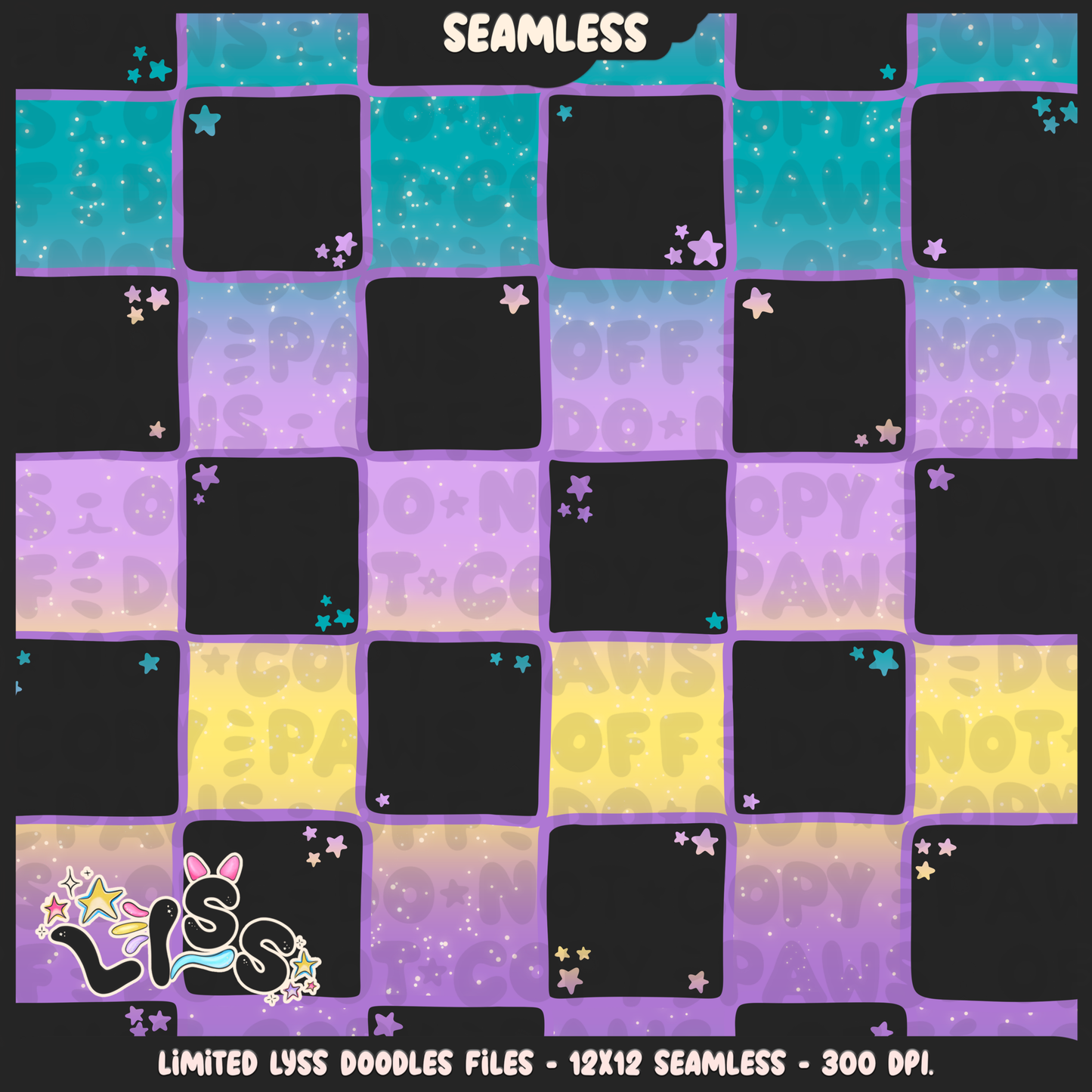 2023 - Lyss Doodles -  Seamless - Coordinate - Poke Collab - Psychic - 23LD025