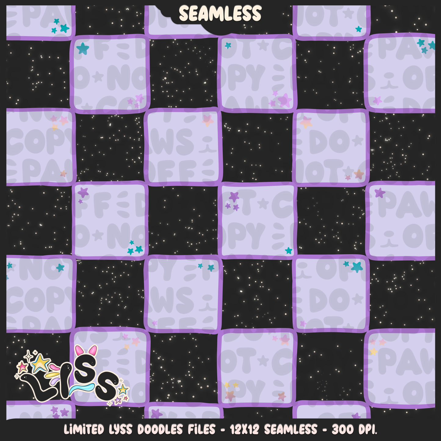 2023 - Lyss Doodles -  Seamless - Coordinate - Poke Collab - Psychic - 23LD025