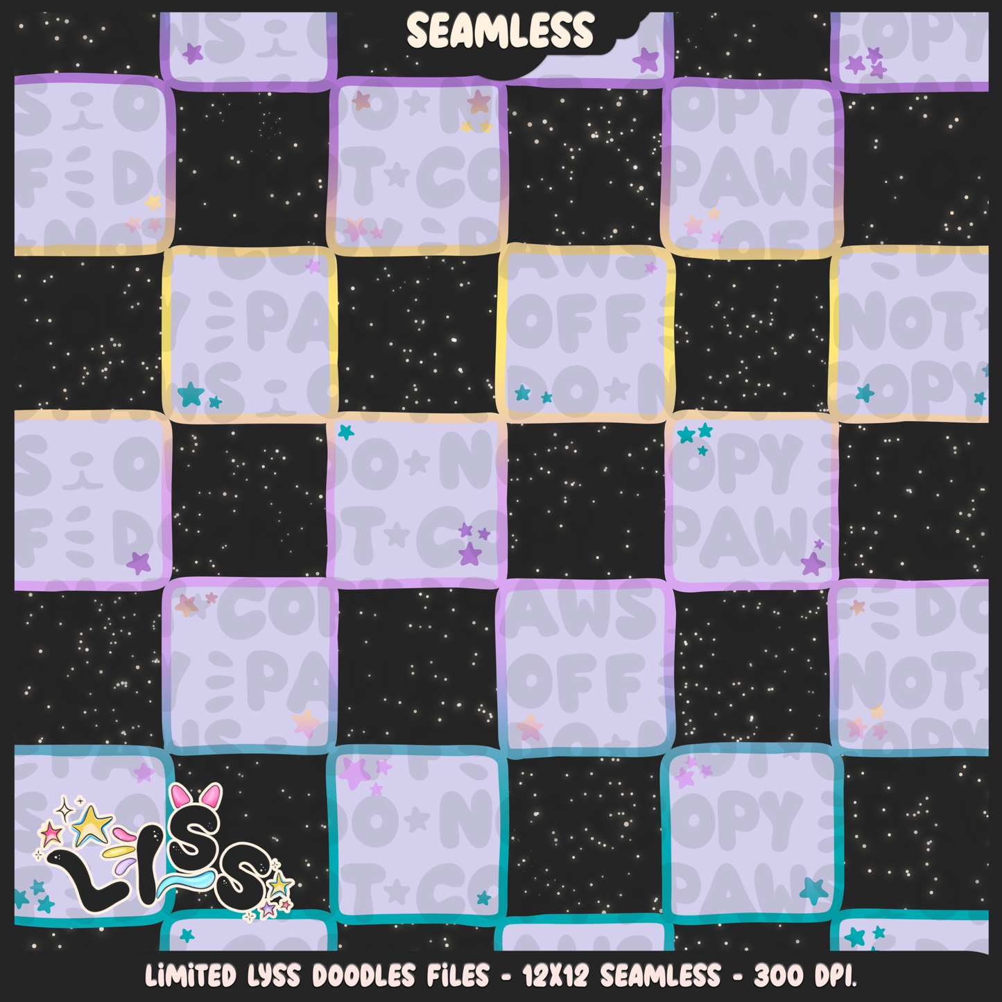 2023 - Lyss Doodles -  Seamless - Coordinate - Poke Collab - Psychic - 23LD025