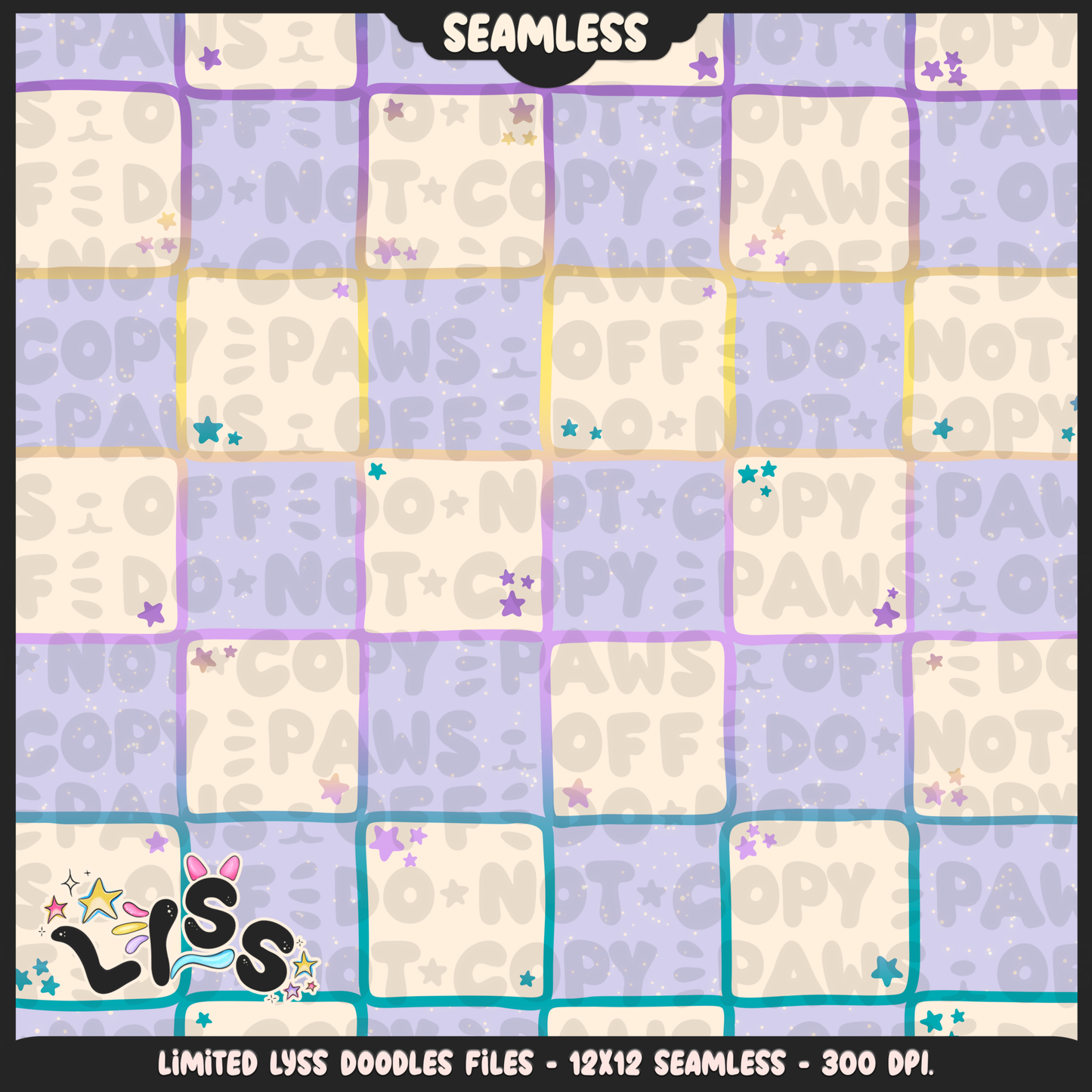 2023 - Lyss Doodles -  Seamless - Coordinate - Poke Collab - Psychic - 23LD025