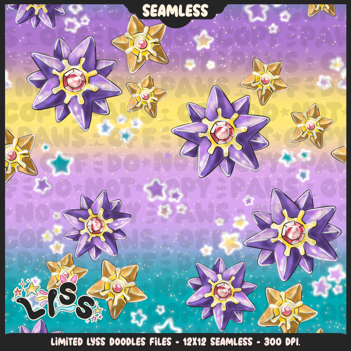 2023 - Lyss Doodles -  Seamless - Mains - Poke Collab - Psychic - 23LD025