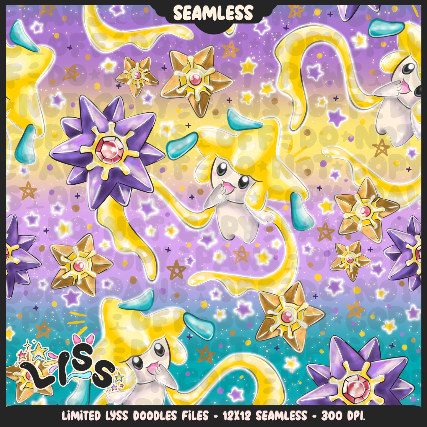 2023 - Lyss Doodles -  Seamless - Mains - Poke Collab - Psychic - 23LD025