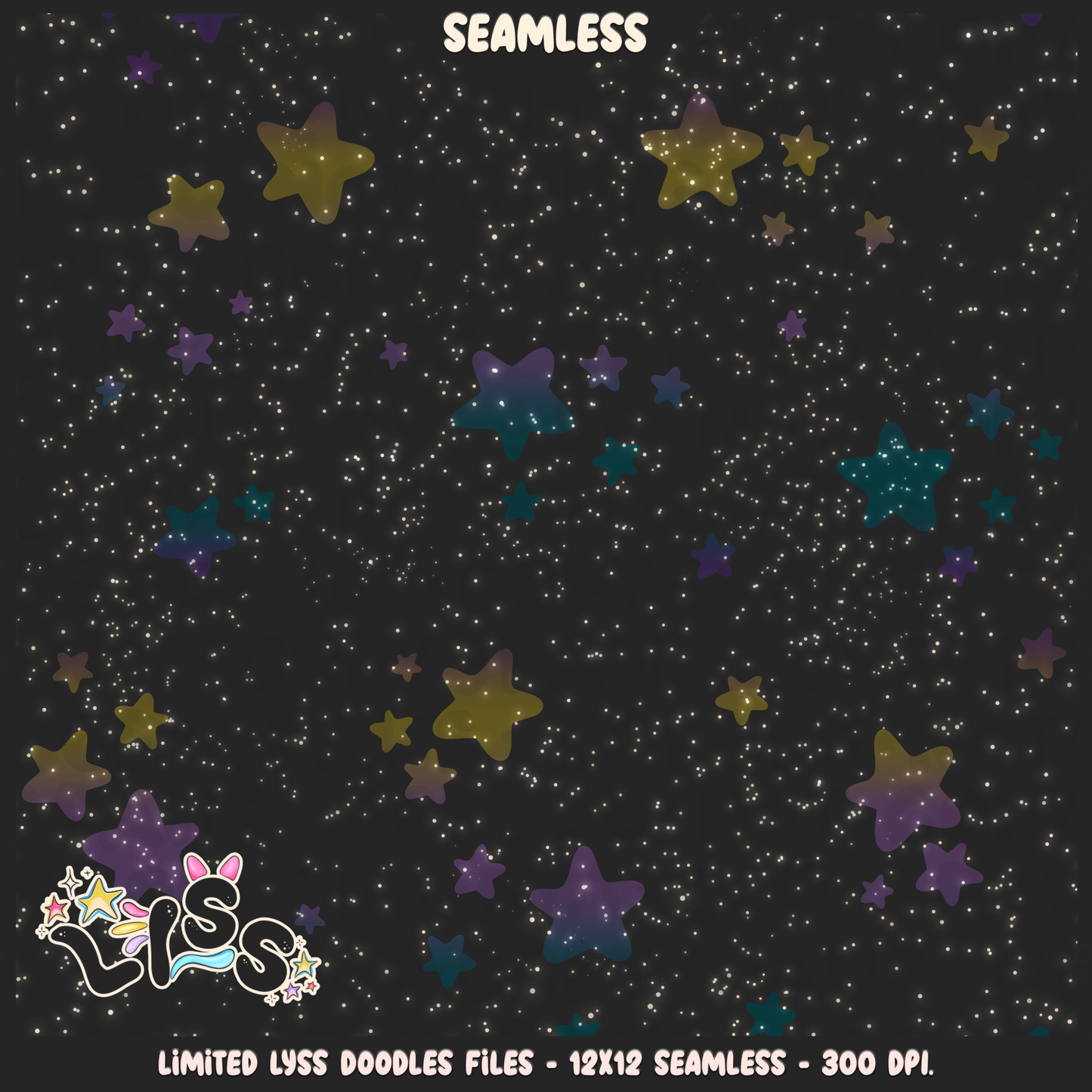 2023 - Lyss Doodles -  Seamless - Coordinate - Poke Collab - Psychic - 23LD025