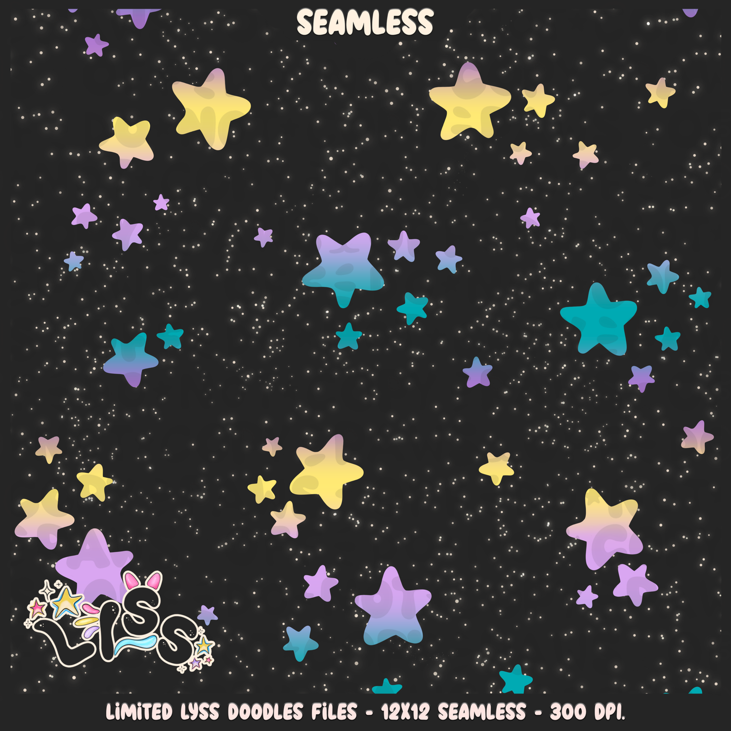 2023 - Lyss Doodles -  Seamless - Coordinate - Poke Collab - Psychic - 23LD025