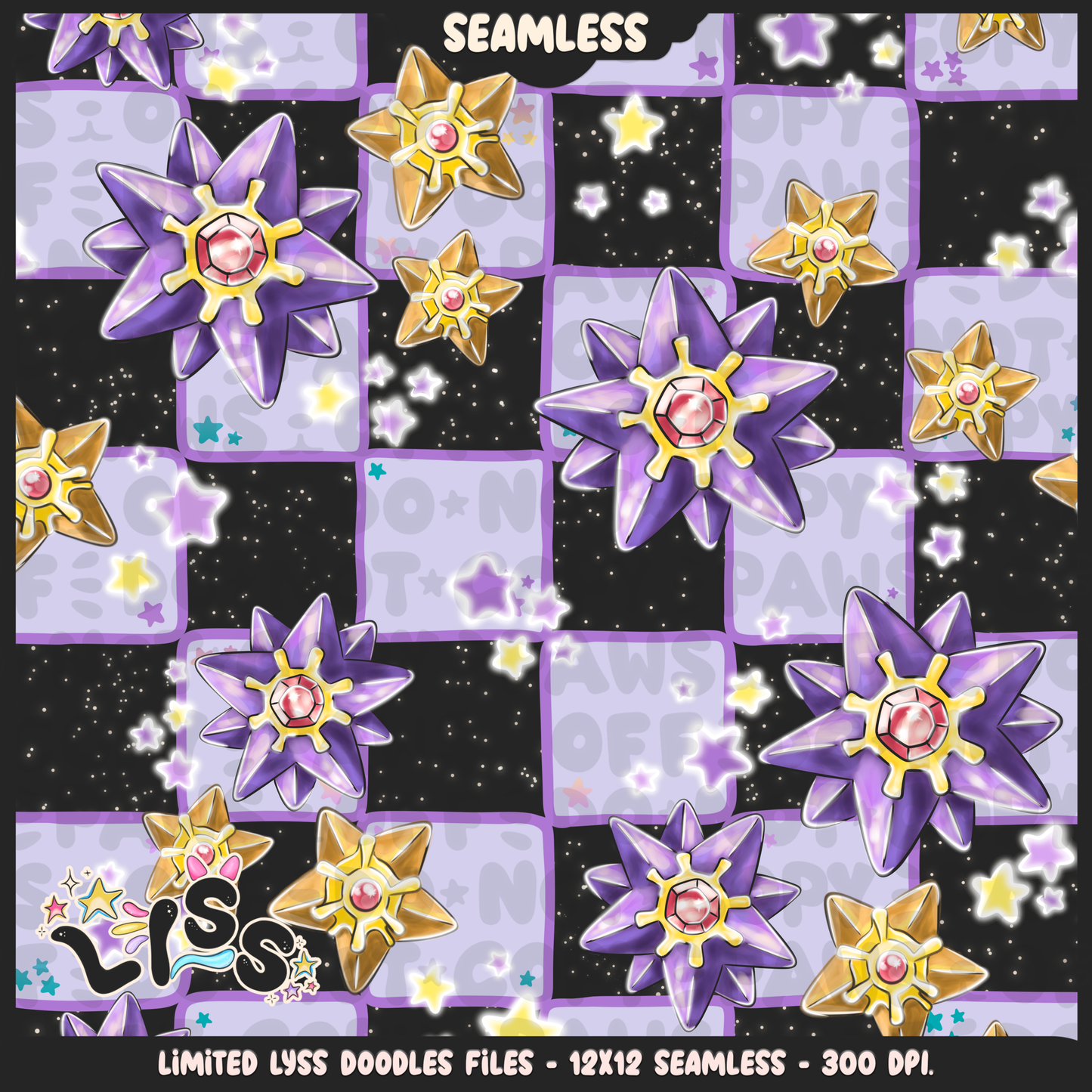 2023 - Lyss Doodles -  Seamless - Mains - Poke Collab - Psychic - 23LD025