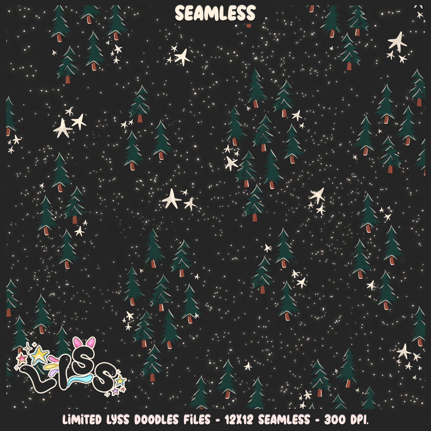 2023 - Lyss Doodles -  Seamless - Mains - Magical World - Trees - 23LD026