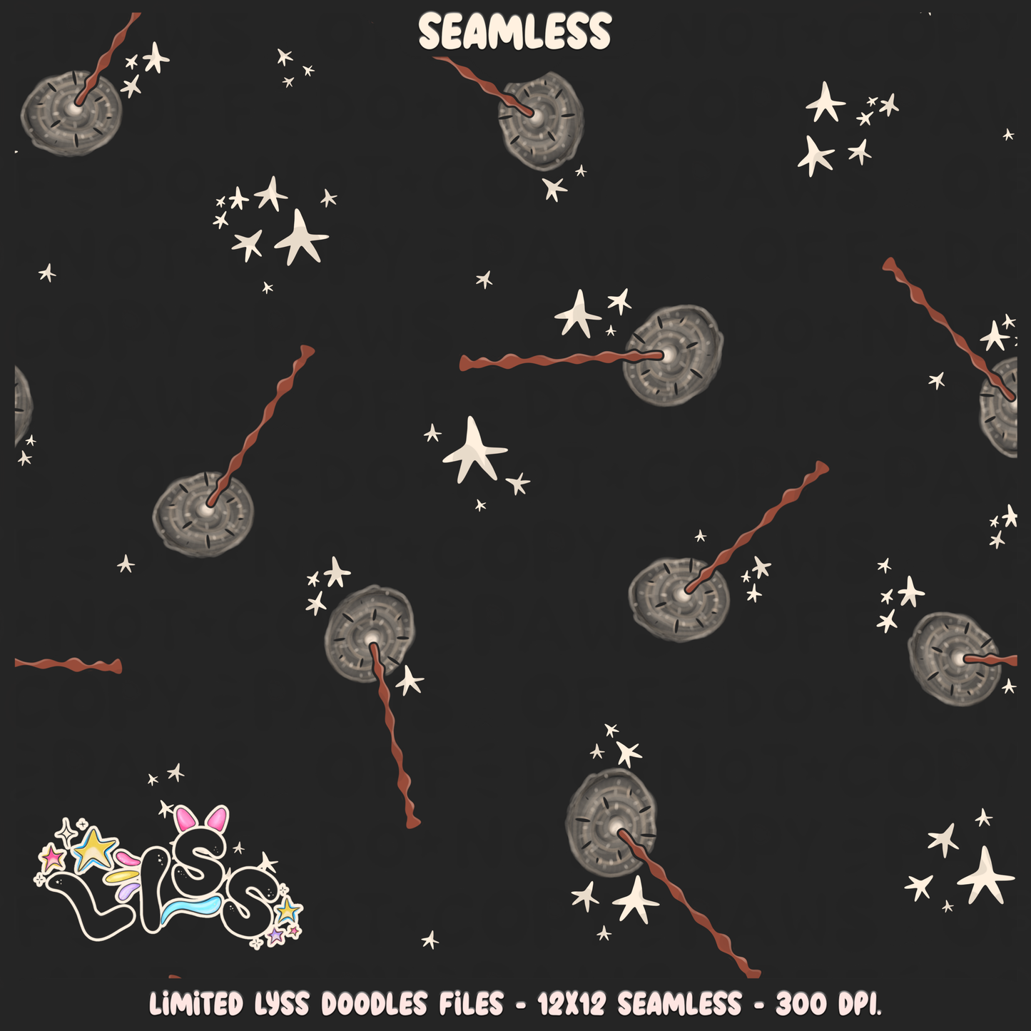 2023 - Lyss Doodles -  Seamless - Mains - Magical World - Wands - 23LD026