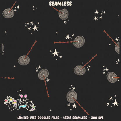 2023 - Lyss Doodles -  Seamless - Mains - Magical World - Wands - 23LD026