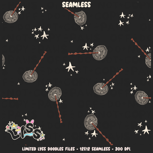 2023 - Lyss Doodles -  Seamless - Mains - Magical World - Wands - 23LD026