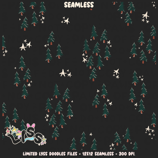 2023 - Lyss Doodles -  Seamless - Mains - Magical World - Trees - 23LD026