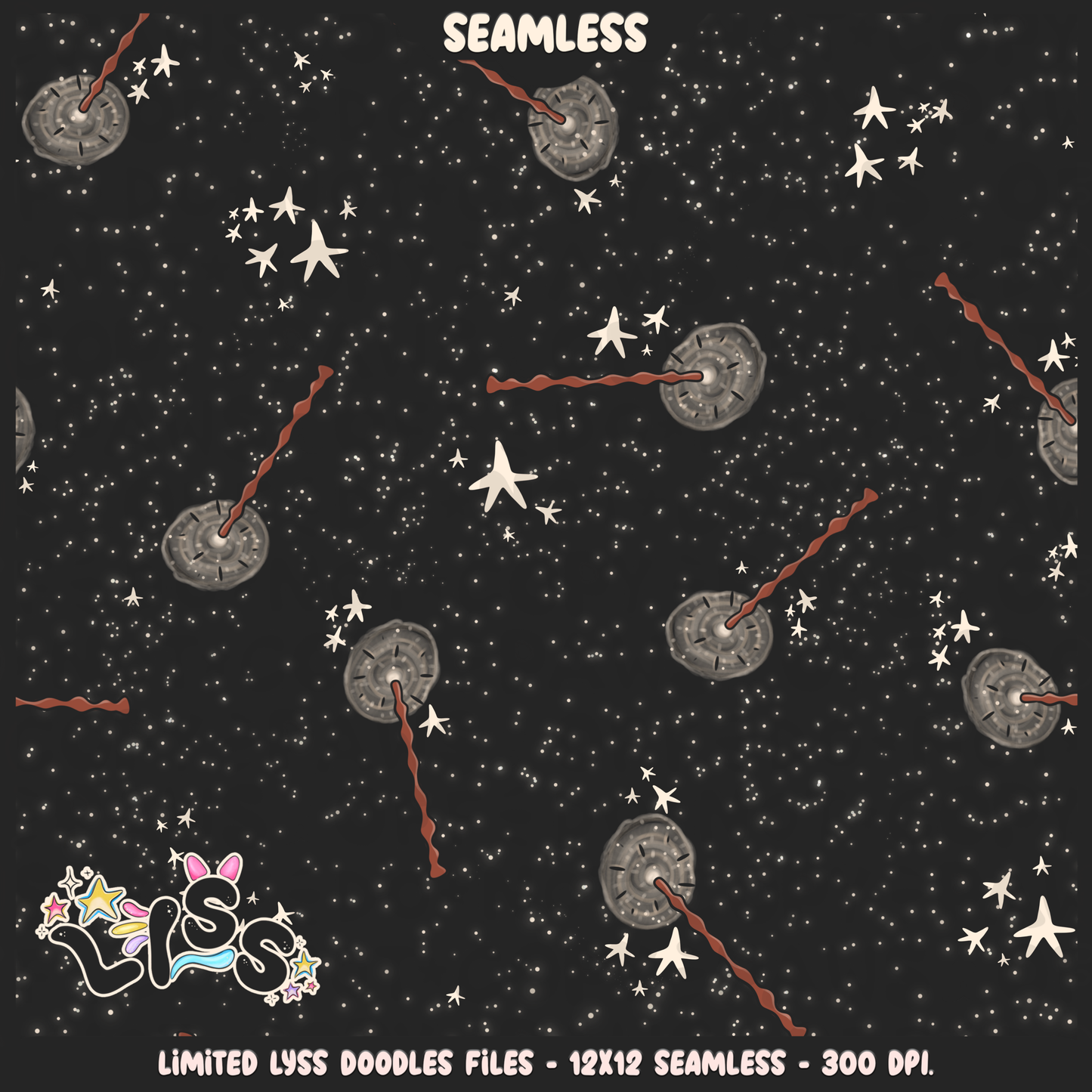 2023 - Lyss Doodles -  Seamless - Mains - Magical World - Wands - 23LD026