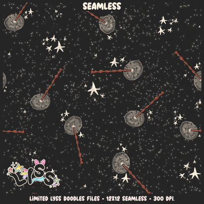 2023 - Lyss Doodles -  Seamless - Mains - Magical World - Wands - 23LD026