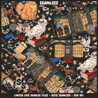 2023 - Lyss Doodles -  Seamless - Mains - Magical World - Village - 23LD026