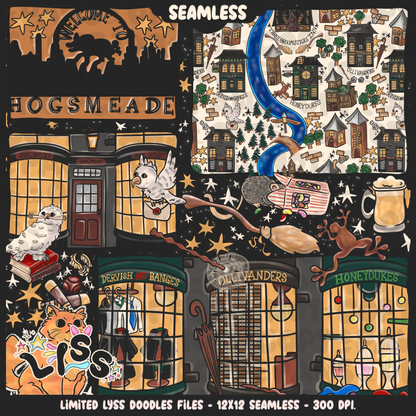 2023 - Lyss Doodles -  Seamless - Mains - Magical World - Village - 23LD026